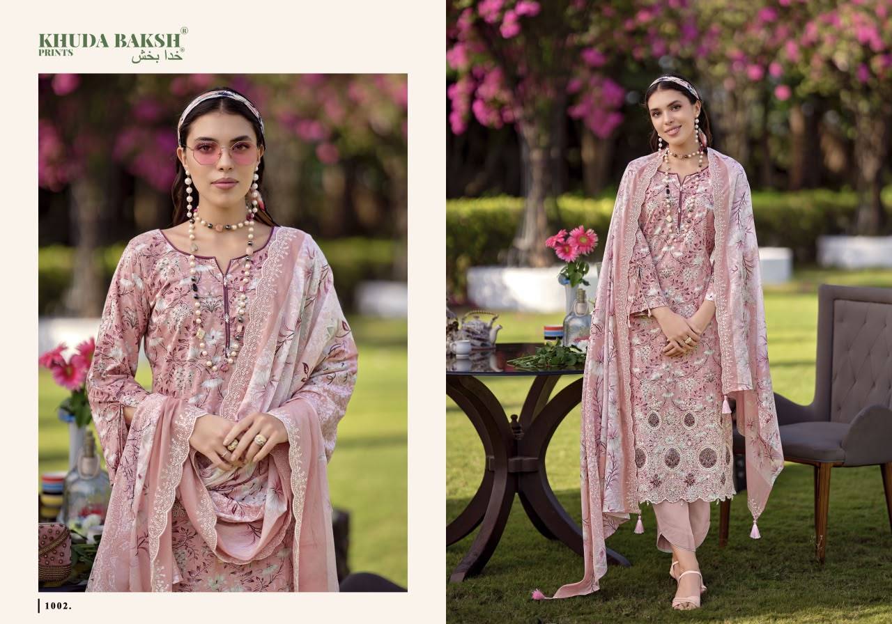 DASTAAN-E-JASHAN VOL 3 By KHUDHA BAKSH 1001 To 1008 Series Pakistani Suits casual Wear PURE LAWN Readymade Stitched Dresses At Wholesale